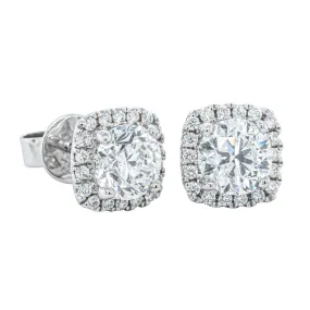 18ct White Gold 2.01ct Diamond Peony Earrings