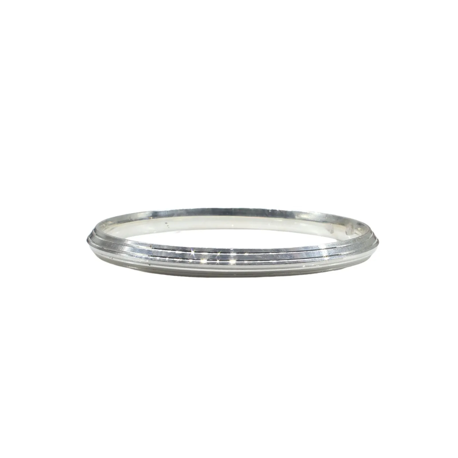 990 Real Silver Kada for men in Punjabi style with mirror finishing.