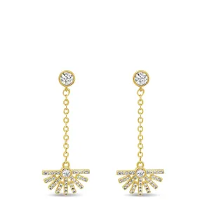 Absolute Gold Half Fan Drop Earrings