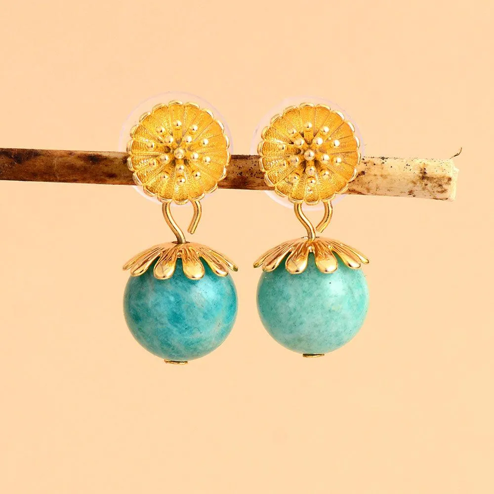 'Daisy' Amazonite Drop Earrings