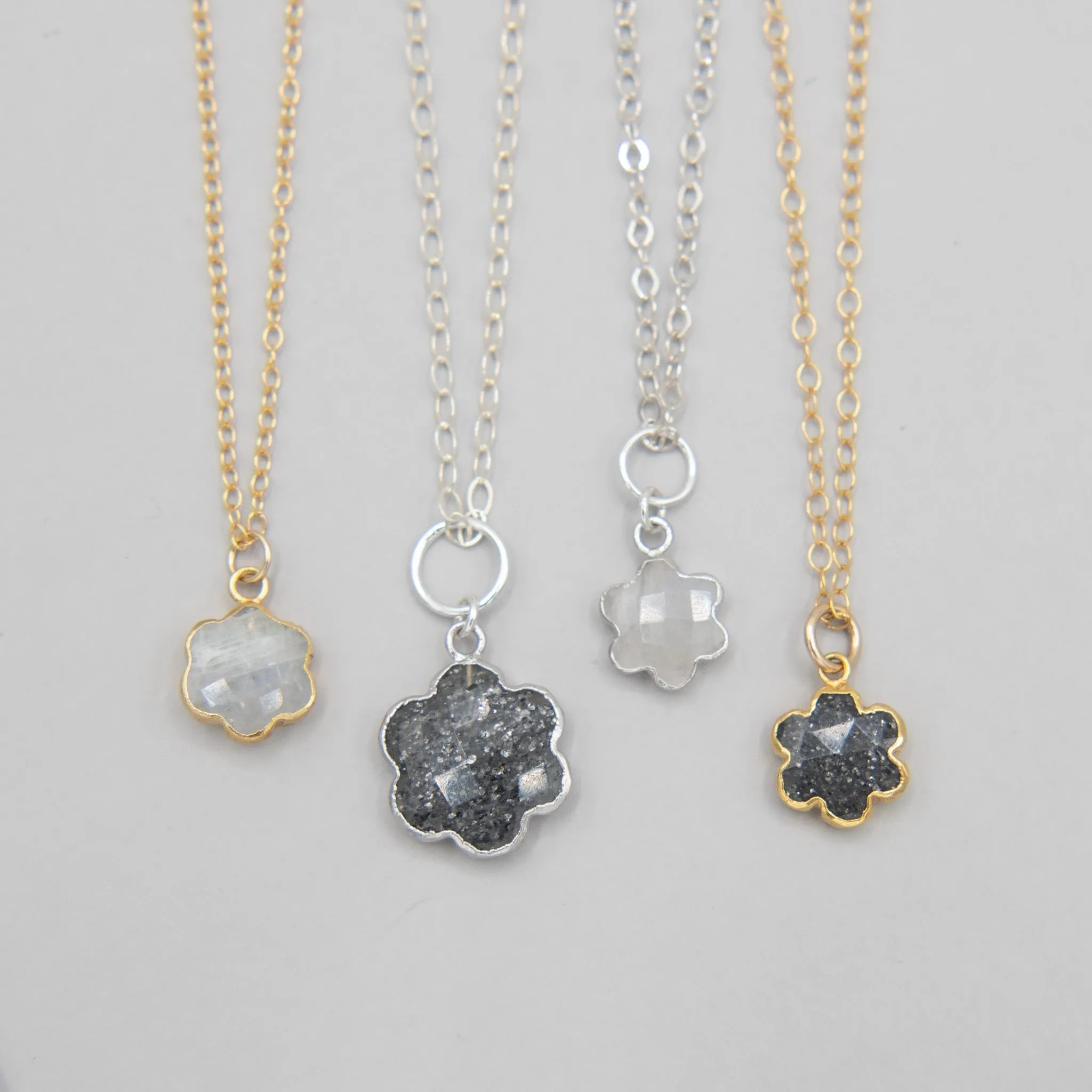 Gemstone Flower Charm