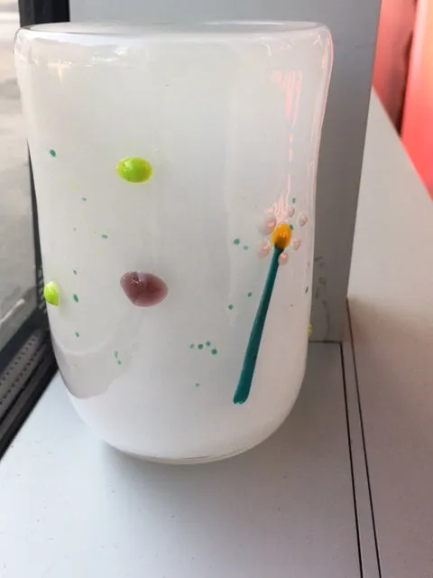 Handblown Glass Cup - Flowers