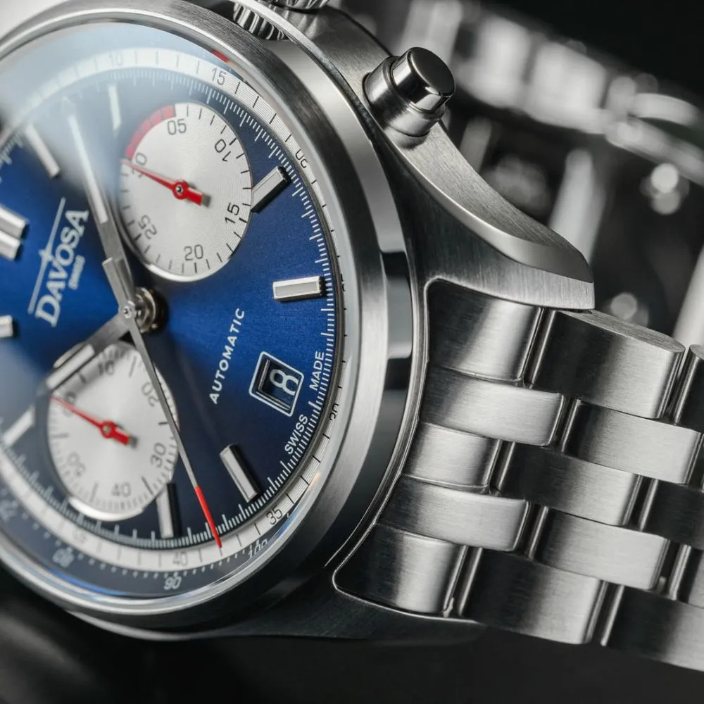 Newton Automatic Chronograph Blue Pilot Rally Watch 16153640 Limited Edition