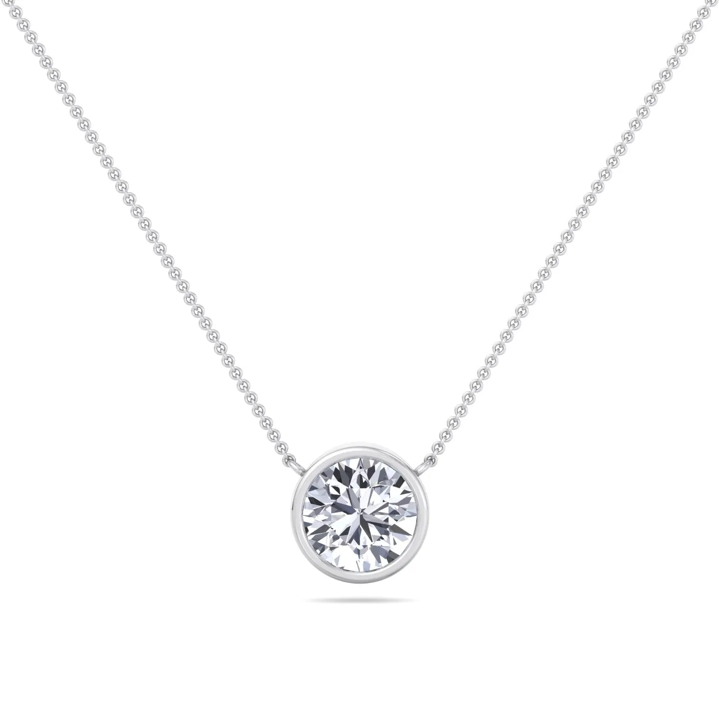 Orah - Bezel Set Round Diamond Pendant