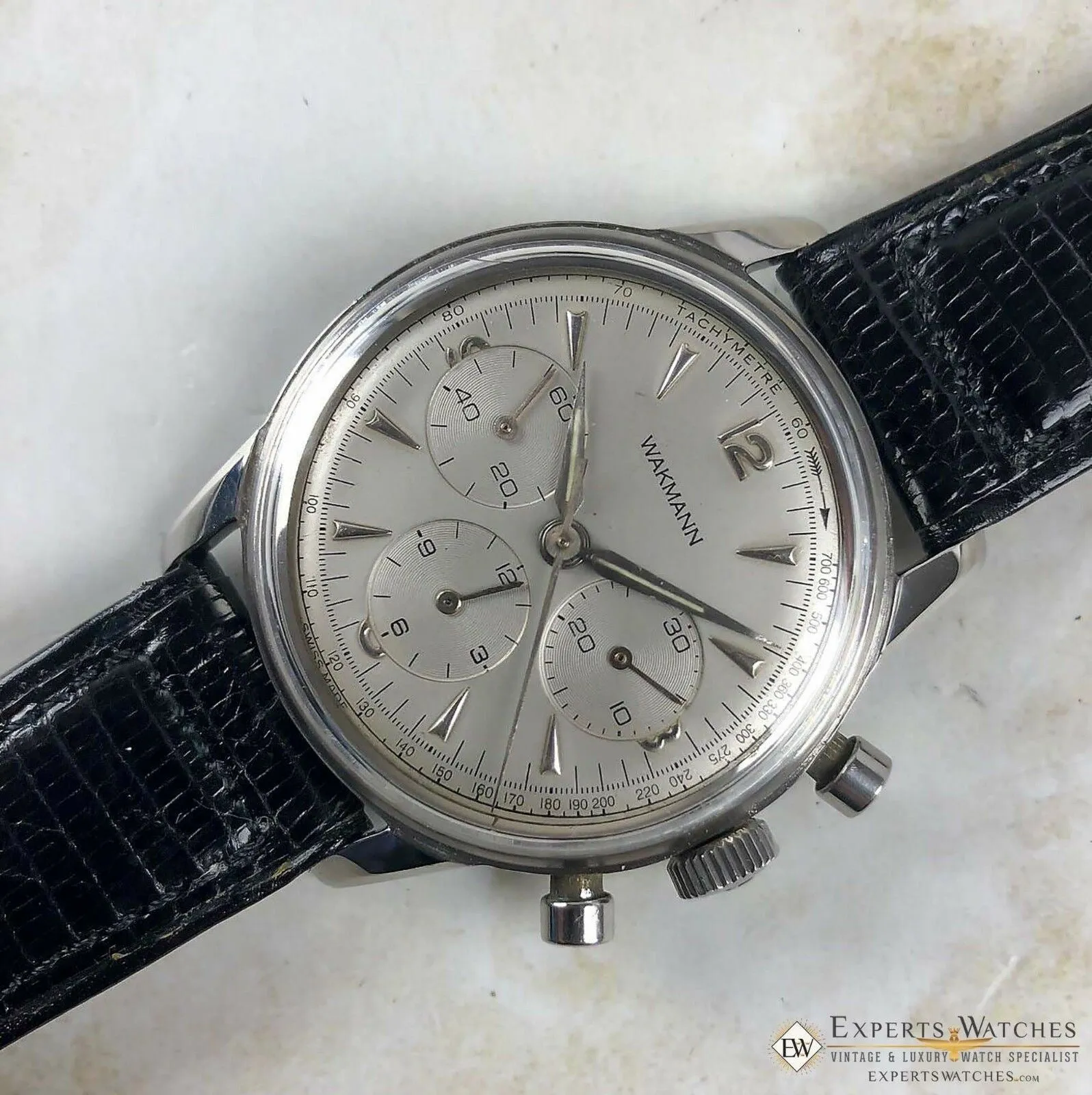 Servinced Vintage Wakmann Breitlilng Chronograph Lemania 1280 321 big eye Watch