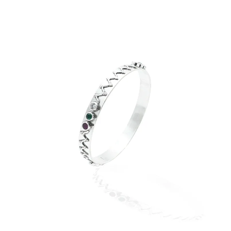 Silver Radical Two Storm Wave Bangles