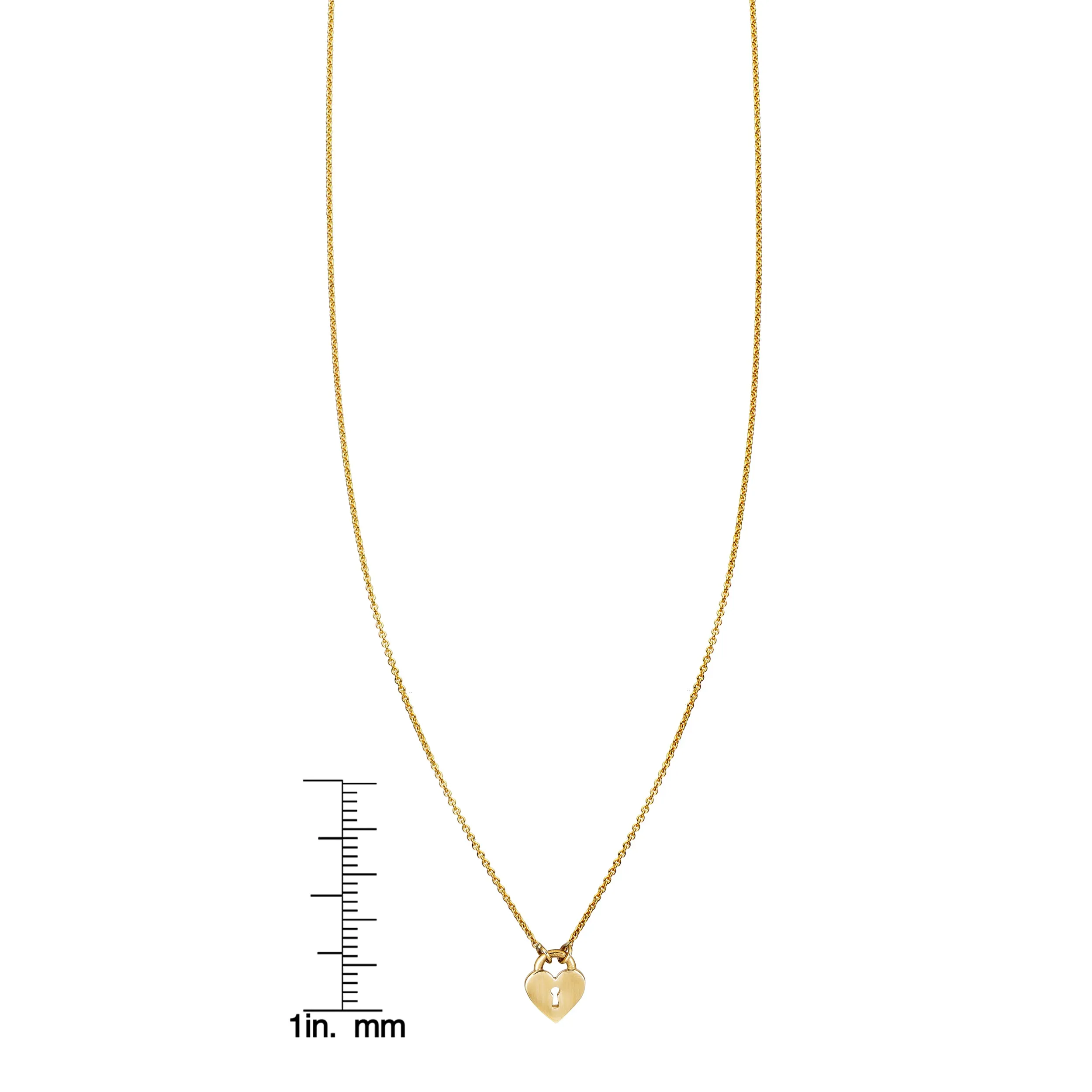Tiny Gold Padlock Heart Necklace