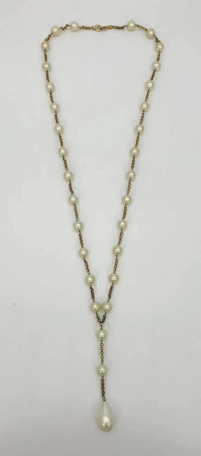 Vintagetrendy Inspired  Chanel Pearl Y Lariat Necklace