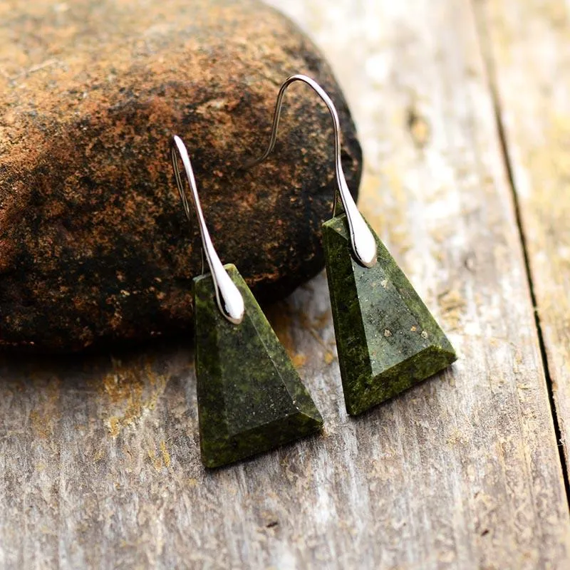 'Wiluray' Green Jasper Earrings